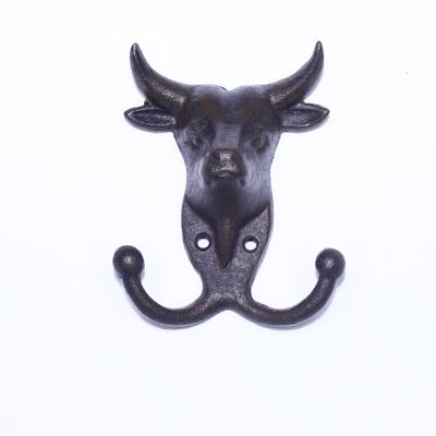 China Sustainable Cow Head Home Tow Shower Curtain Aid Hooks Key Wrought Iron Hooks Earring Chain Hooks for sale