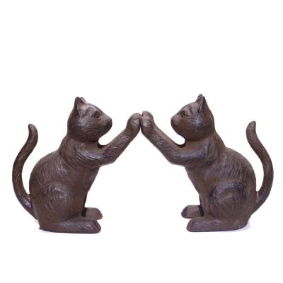 China Rustic Chic Cat Decoracao Home Ornaments Bookends Metal Cast Iron Home Accessories Items Merchandise for sale