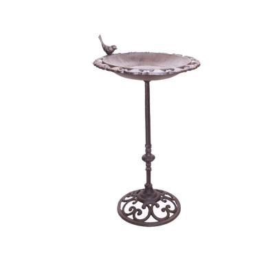 China 2021 Home Shop Cast Bird Bath Viable Wild Feeders On Stake With Bird Figure for sale