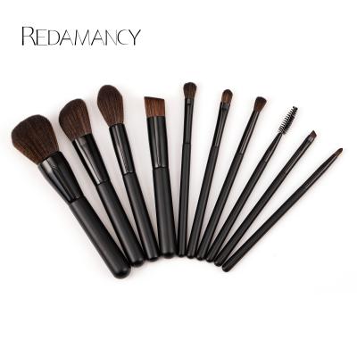 China Angular Blush 2022 Hot Sale 10pcs Black Wholesale Makeup Brushes Custom Packing Brush Make Up Brush for sale