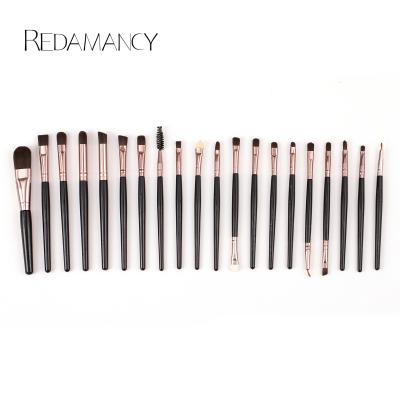 China 20Pcs Silky Soft Professional Eye Makeup Brushes Simple Vegan Synthetic Hair Black Eye Shadow Makeup Brush Set for sale