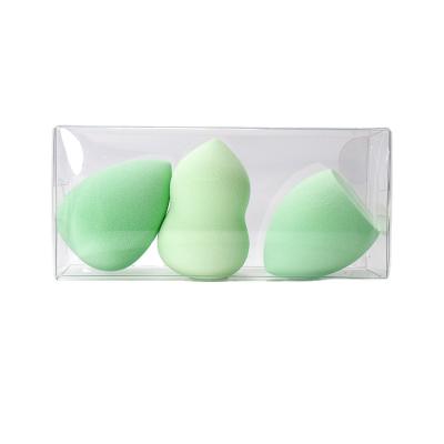 China Non-Latex 3pcs PU Cosmetic Latex Sponge Blender Free Costume Beauty Makeup Sponge Set With PP Box for sale