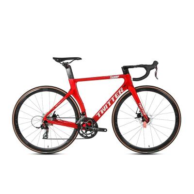 China 2021 carbon fiber twitter thunder oem sepeda racing cycle road bike new all aeroic hidden cable bicycle disc carbon fiber road bike 48cm/50cm for sale