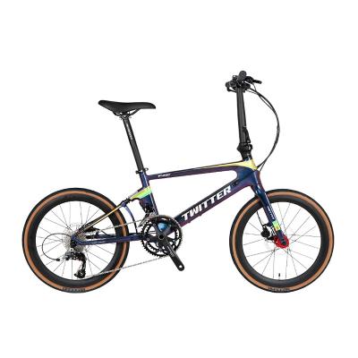 China 22 Inch Carbon Fiber Frame Folding Bikes 22 Speed ​​Variable Speed ​​Bicycle Disc Brakes Double Folding Mountain Bike for sale