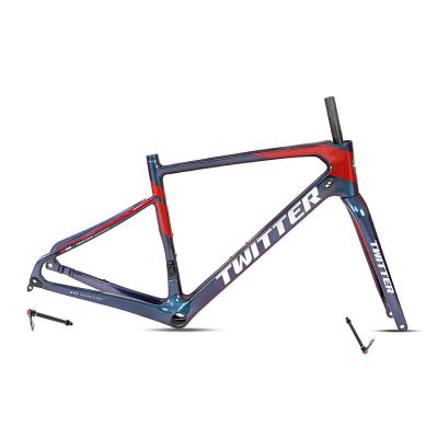 China Inner-Cables tweet gravel bike frameset frameset 700*40C cycle carbon fiber road bike frame T800 fat tire bike bicycle frame for sale