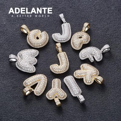 China ADELANTE Wholesale AD220002 Cuban Chain Necklace 5A Zircon Iced Out Letter Pendant for sale