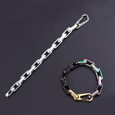 China ADELANTE AB220009 Fashion Colorful Punk Stainless Steel Cuban Link Chain Bracelet for sale