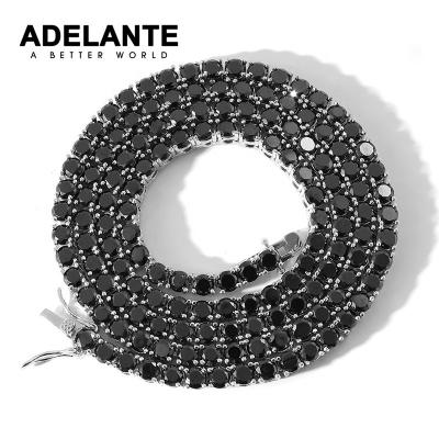 China Hiphop ADELANTE AS220026 14K Gold Plated Zircon 5A Copper Stone Diamond Tennis Bracelet Necklace Chain For Women Men for sale