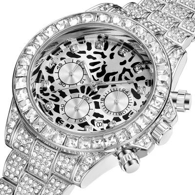 China Adelante Wholesale AB220018 Alloy Hip Hop Fashion Waterproof Iced Out Diamond Quartz Wristwatch Day/Date Watch For Women Men for sale