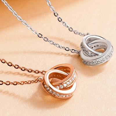 China ADELANTE FASHIONABLE New Design AN210073 925 Sterling Silver With A.C.A. Zircon Jewelry Necklace for sale