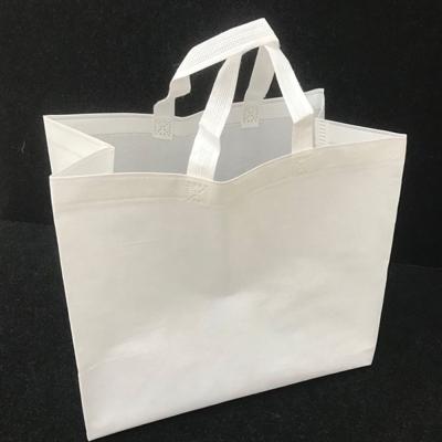 China BIODEGRADABLE Logo Supermarket Cheap PVA Non Woven Eco Friendly Custom Water Soluble Shopping Foldable Handles Bags Carrier Bag for sale