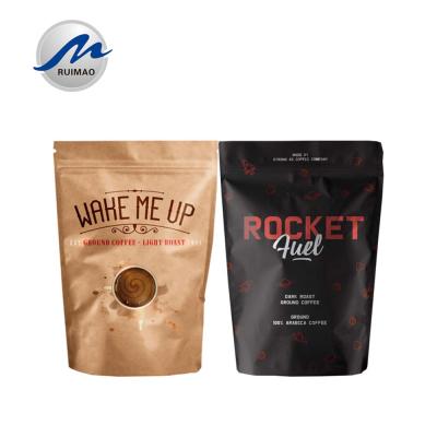 China Black Moisture Proof Pouch Aluminum Foil Coffee Packaging Bags for sale