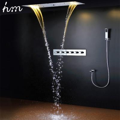 China With Switch S.M. Shower Accessories Bathroom Multi Functional Led Rain Light Waterfall Modern Shower Head for sale