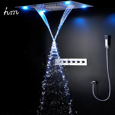 China With S.M. Stainless Steel 304 Sliding Bar Shower Head Mist Rainfall Wall Mount Shower Multi Functional Shower Set for sale