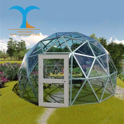 China Geodesic House Glass Tents Luxury Hotel Tent 6m 7m 8m Clear Dome Outdoor Camping Diagonal Tying Type for sale