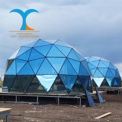 China Diagonal tie type glass dome igloo dome house factory glass dome tent glass house igloo pop up gazebo glamping luxury tent pop up beach for sale