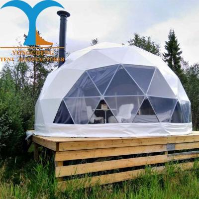 China Extended Type Luxury Hotel Home Camping Prefab Tents Waterproof Glamping Outdoor Geodesic Dome House Tent 6m domo geodesico for sale