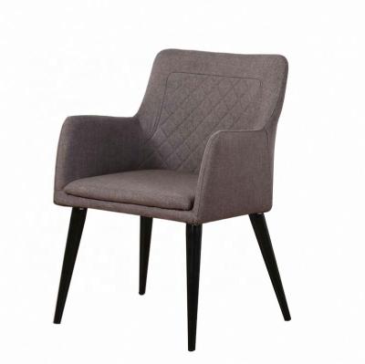 China Morden Sell Dark Gray With Armrests Dining Chair Best Dining Furniture Modern Design Fabric Leisure Chair for sale