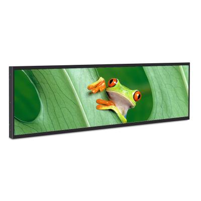 China Indoor original manufacturer custom strip screen stretched wide 19.1 inch lcd bar stretch screen advertising display for store for sale