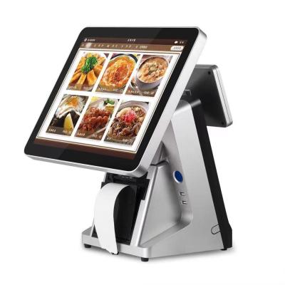 China Supermarkt 15,6“ POS van het Vensters Dubbel Scherm Systeem met Printer Scanner Te koop