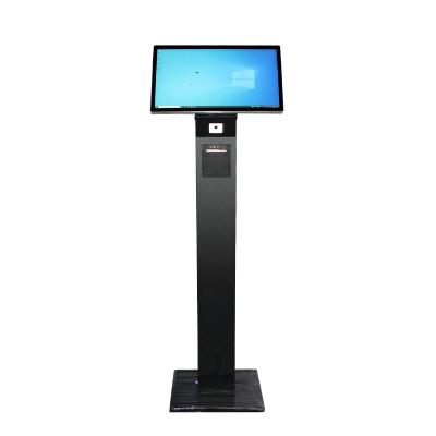 China 15.6 21.5 32 Inch self ordering kiosk Advertising Touch Screen Kiosk Windows 10 Touch Screen Information Kiosk Self Serve Ticketing Kiosk With Thermal Printer And QR Code Scanner for sale