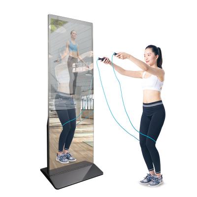 Chine Plancher tenant l'affichage 400cd/m2 d'affichage à cristaux liquides de miroir d'Android 7,1 pour la forme physique de yoga à vendre