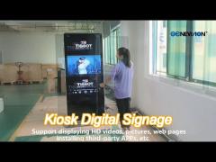 65inch double side lcd screen advertising sign video player kiosk digital signage with remote managi