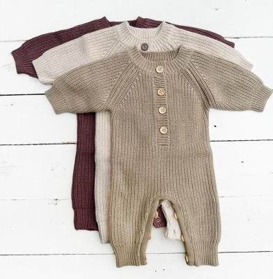 China Soft Manufacturers Wholesale Knitted Baby Romper Cotton Long Sleeve Baby Jumpsuit for sale