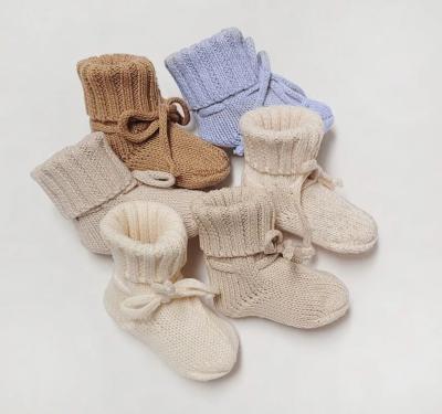 China Breathable Custom Newborn Products Organic Baby Booties Knitted Kids Booties for sale