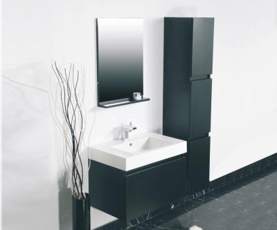 China Eco-friendly black color pvc bathroom cabinet for wholesale for sale