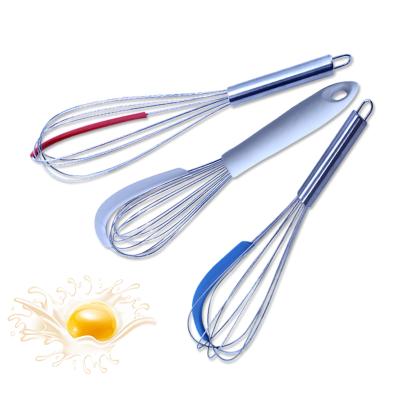 China Amazon Viable Hot Selling Professional Tool Manual Stainless Steel Beater Egg Cooking Beaters With Silicone Non-Stick Scraper for sale