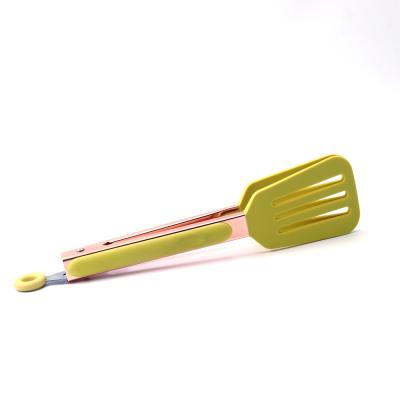 China Sustainable Kitchen Cooking Silicone Food Spatula Tongs Non-Slip Handle for BBQ Grill Oven Steak Salad Buffet Baking DIY with Lock for sale