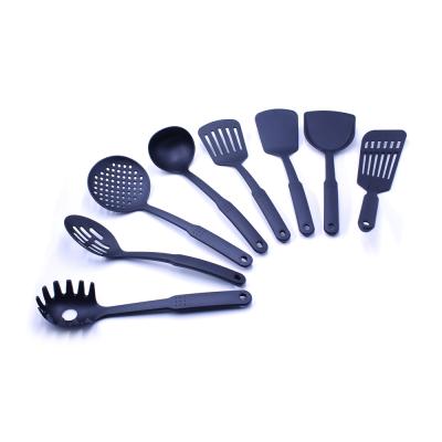 China Wholesale Stocked Kitchen Cook Utensil Set Black Kitchen Accessories Nylon Cookware Sets for sale