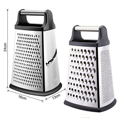 China Sustainable Amazon Hot Sale 4 Side 10 Inch Stainless Steel Box Grater For Parmesan Vegetables Ginger for sale