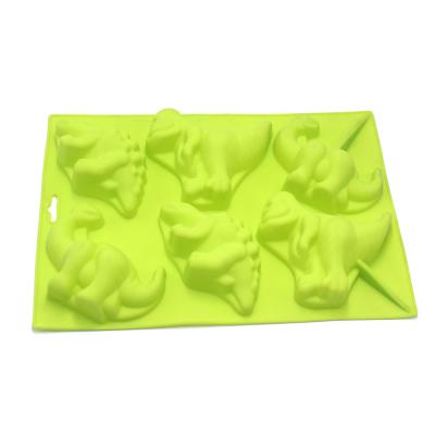 China Hot Selling Custom Easily Cleaned Silicone Dinosaurs Cake Molds 3D Cartoon Dinosaur Shape Easy Release Cake Mold for sale