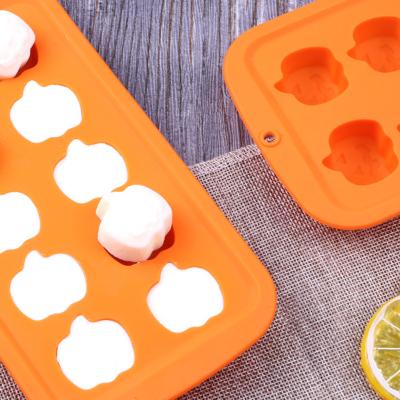 China Food Grade Mini Pumpkin Silicone Candy Gummy Jello Chocolate Melting Funny Easily Cleaned Cookies Cake Mold Ice Cubefor Halloween Par for sale