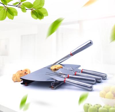 China Viable Factory Direct Portable Dudable Stainless Steel Cheese Slicer Cutting Board With 4 Pieces Set Cheese Knives for sale