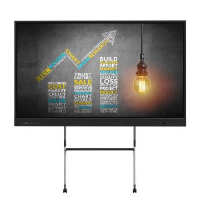 Cina Interattiva 4K Ultra HD LCD Smart Board Windows OS 10/11 Pro Montabile a muro Vetro temperato Installato altoparlanti touch in vendita