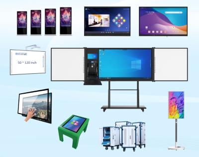 China Interactive Flat Panel Display, sized: 55'/65'/75'/86', Aluminium Frame(Paint Baking coating or Metallic Surface), Steel Backshell, Tempered Glass, Digital Transition for Classroom and Meetingroom for sale