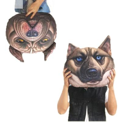 China Home Decor Funny Folded Dog Face Shaped Printed Pillow Case Sofa Throw Pillow Cartoon Pillow for sale