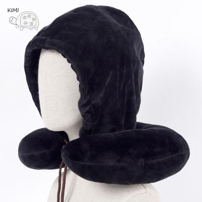 China Portable Black Cool Soft Stuffed Hat PP Cotton Neck Pillow For Travel for sale