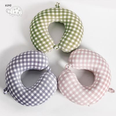 China New Arrival Wearable Plaid MEMORY FOAM U-shaped Neck Pillow for sale