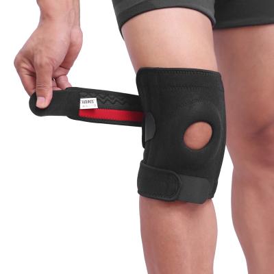 China Adult Aolikes Adjustable Silicone Compression Patella Tendon Strap Spring Support Anti-Slip Knee Brace with Protective Eva Pad for sale