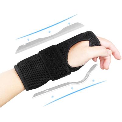 China Easy Wear Medical Wrist Splint Thumb Support Carpal Brace With Metal Support Panel for sale