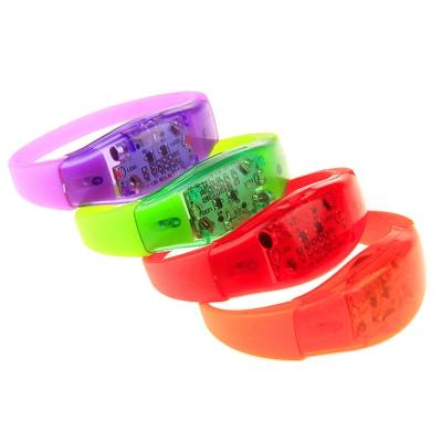 China Hot Selling Plastic Concert Music Sound Activated Led Wristband Flashing Voice Activated Glowing Wristband for sale