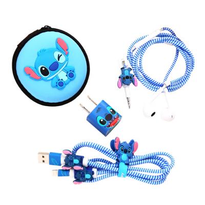 China Portable Mobile Phone USB Data Cable Earphone Cable Cartoon Rubber Filling Winder And Protector for sale