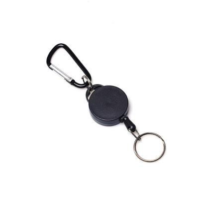 Cina Deyi Badge Reel rinforzato ID Strap Key Ring Metal Custom Carabiner Keychain in vendita