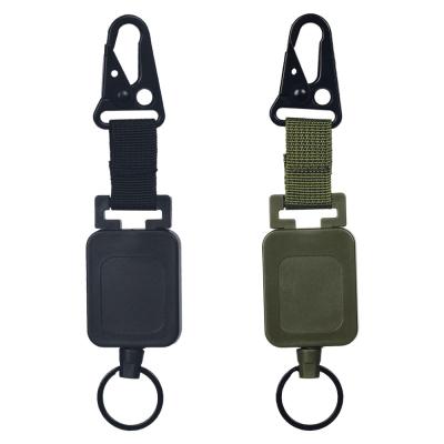 China Deyi Badge Reel Heavy Duty Carabiner Abzeichenhalter Erweiterbarer Abzeichen Reel ID Halter Schlüsselring Stahl zurückziehbar zu verkaufen