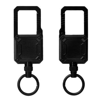 China Reel de la insignia de Deyi de trabajo pesado llavero retráctil Carabiner Key Holder ID cuadrado en venta