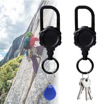 China Deyi Badge Reel 2 Pack Retractable Badge Reels Outdoor Wire Rope Keychain Portable Retractable Return Anti-theft for sale